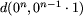d(0^n, 0^(n-1)cdot1)
