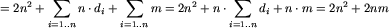    = 2 n^2 + sum_i = 1..n n ...