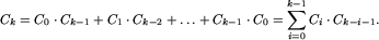 C_k=C_0cdot C_k-1+C_1cdot C...