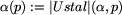 alpha(p) := <i>Ustal</i>(...
